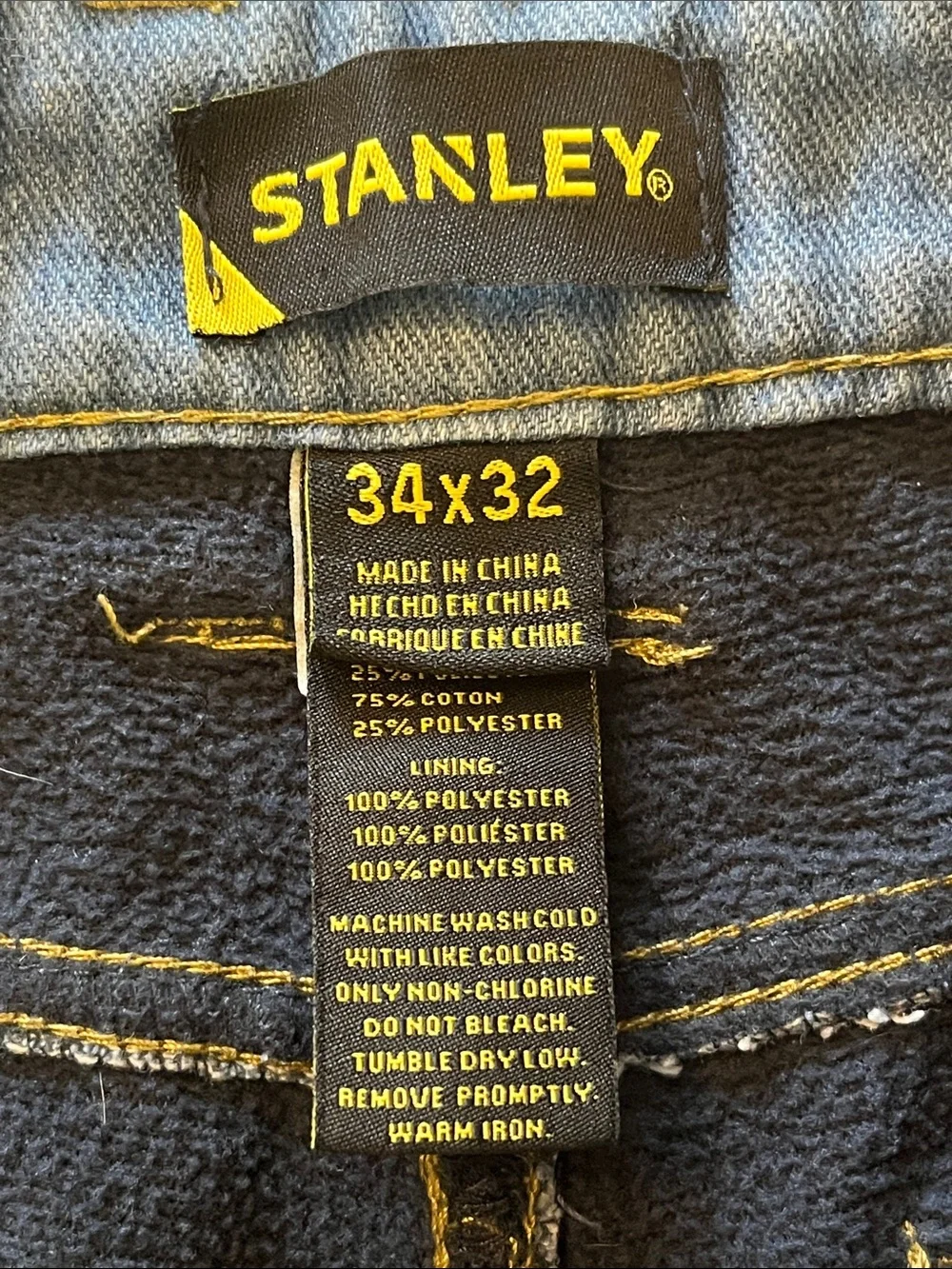 Stanley Men's Medium Blue Relaxed Thermal Jeans